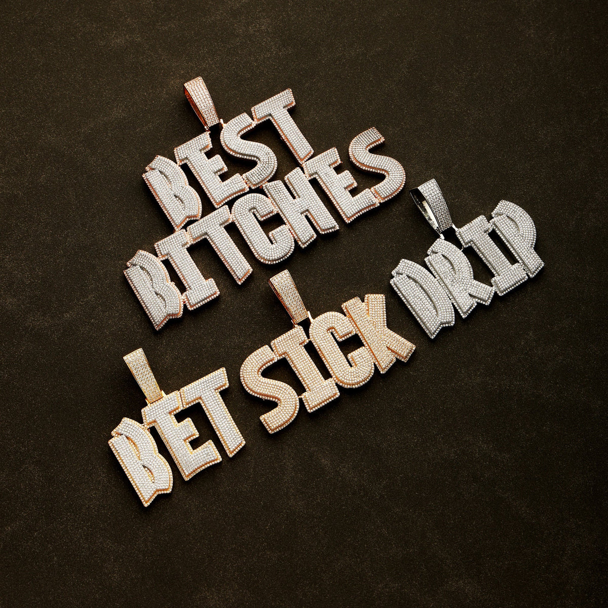 Custom Letter Name Pendant 18K Gold