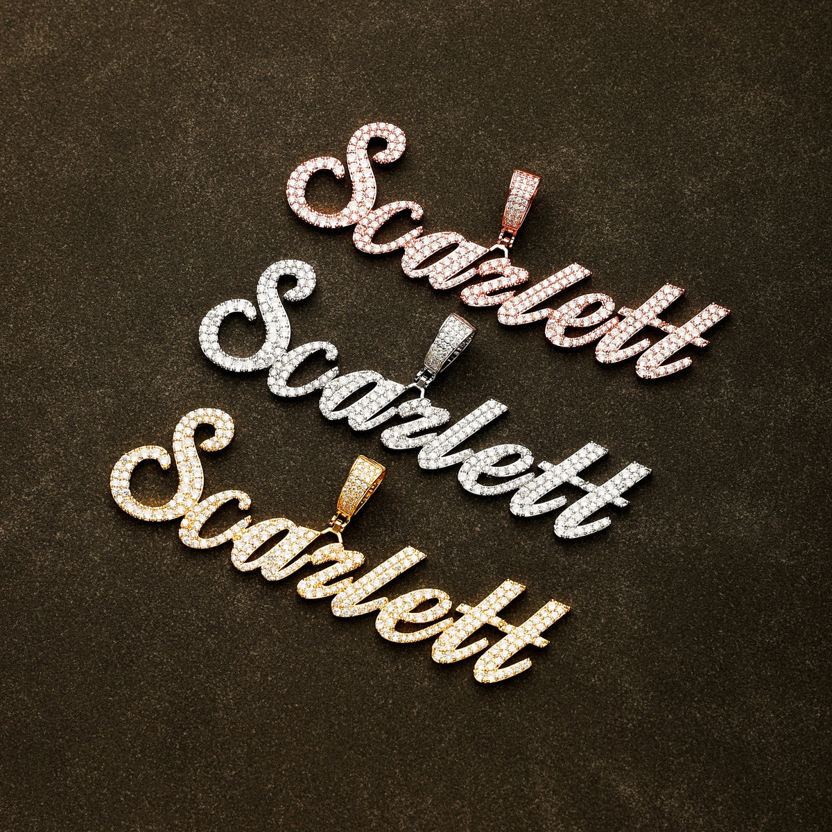 Custom Letter Name Necklace Rose Gold