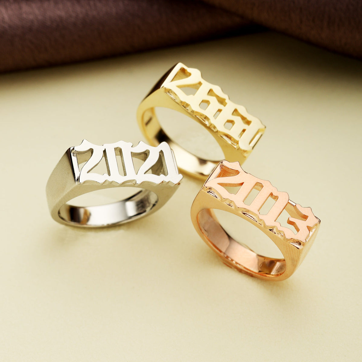 Customized Memorial Number Rings