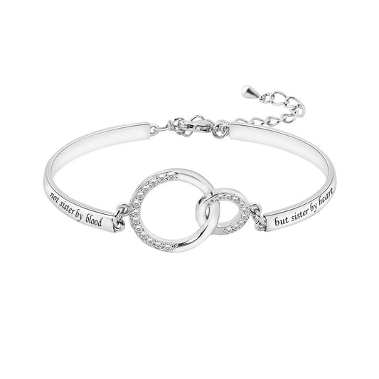 Friendship Heart Circle Bracelet-Not Sister by Blood But Sister by Heart