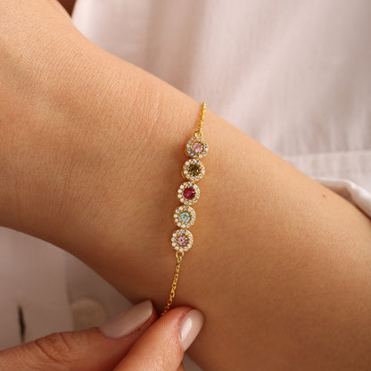 Specialized With 1-14 Kids Birthstones Gift For Her Bracelet