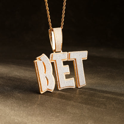 Custom Two Tone Letter Name Pendant