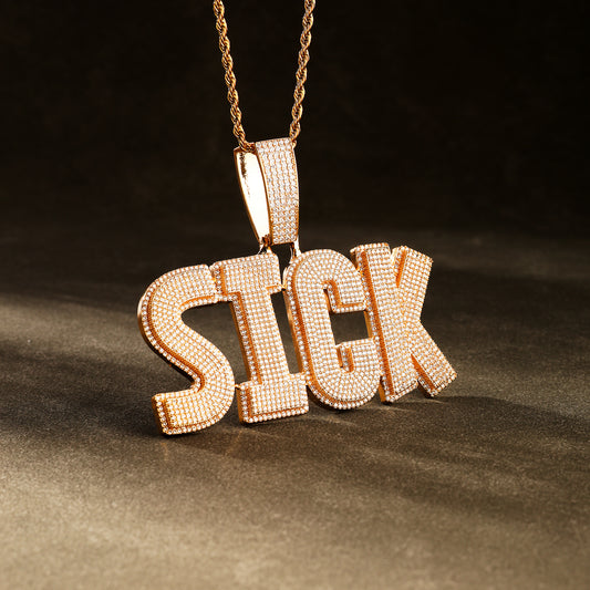 Custom Letter Name Pendant 18K Gold