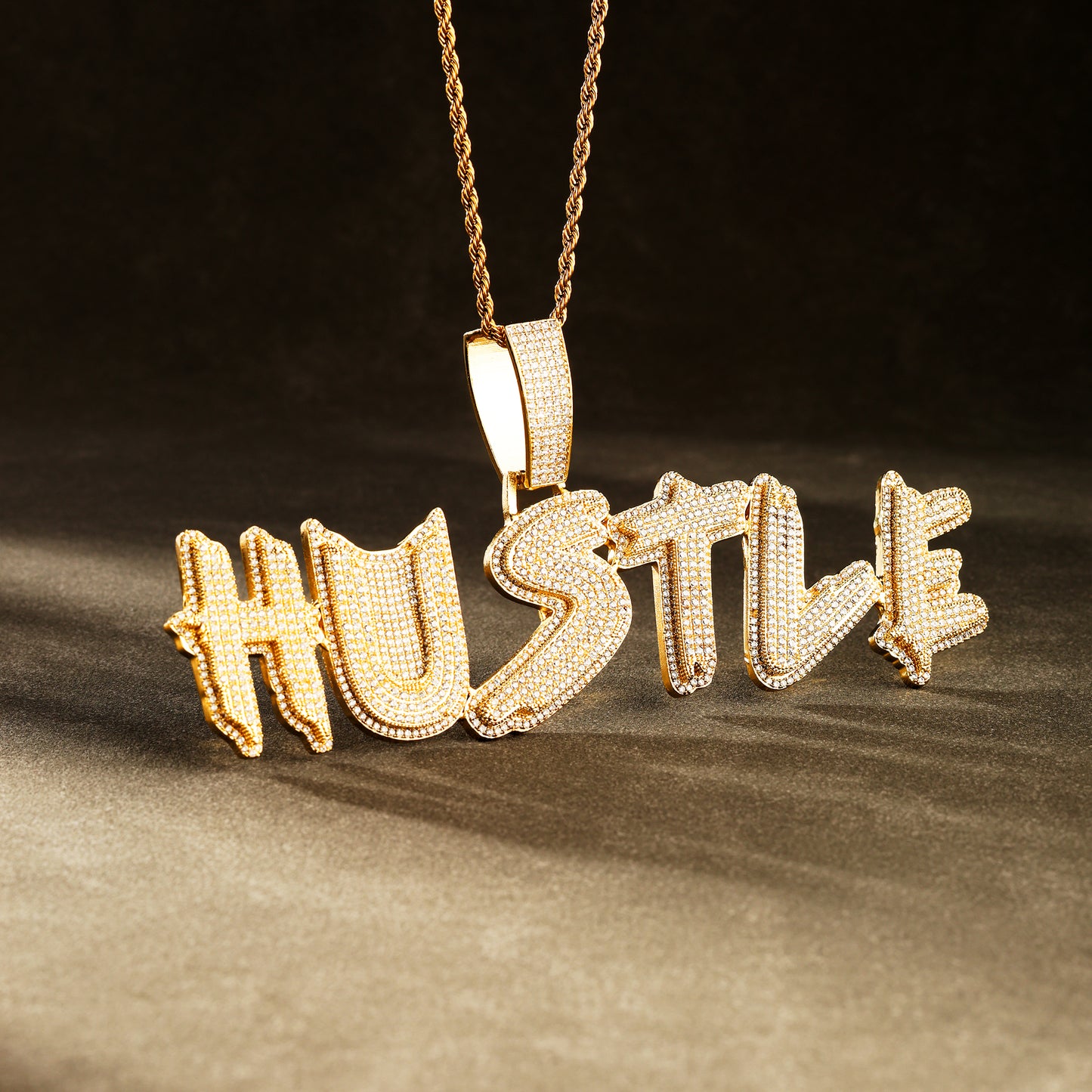 Custom Letter Name Pendant 18K Gold