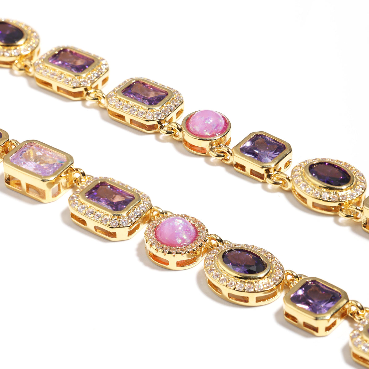 Lunar Purple Gemstone Anklet