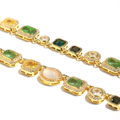 Graduated Green Chrysoprase Gemstone Bracelet