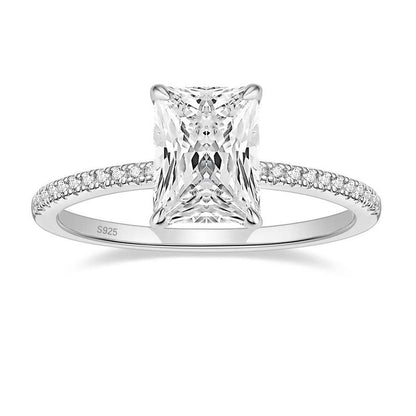 3CT Radiant Cut Wedding Promise Rings for Women