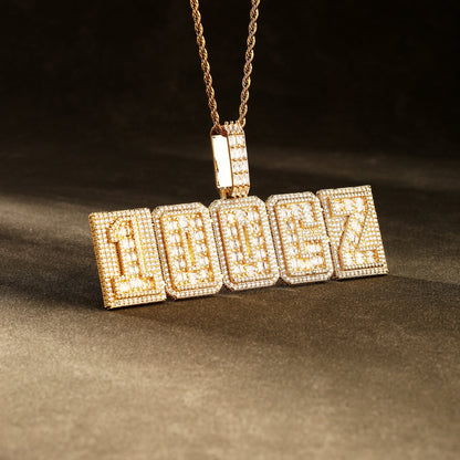 Custom Letter Baguette Two Layer Necklace 18K Gold