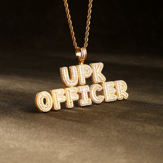 Custom Baguette Letter Necklace 18K Gold