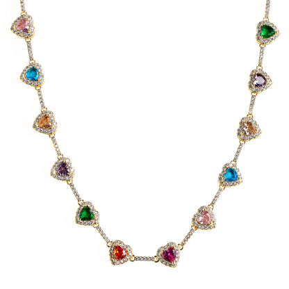 Heart Shaped Colorful Synthetic Decorated Anklet