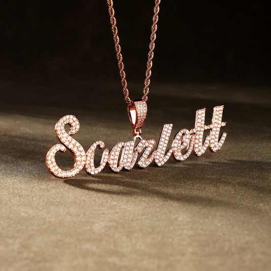Custom Letter Name Necklace Rose Gold