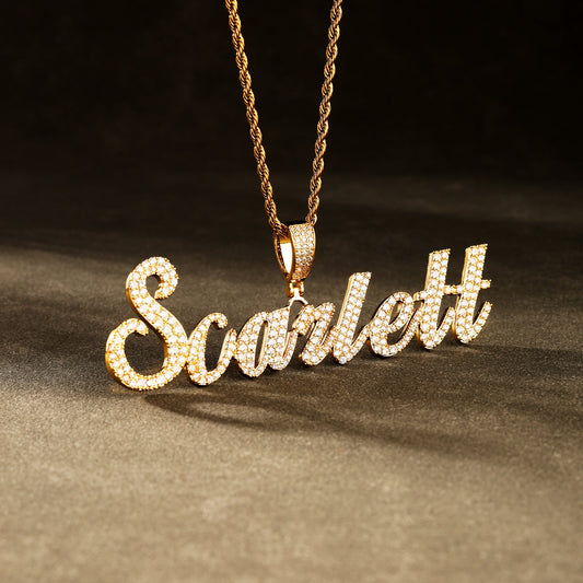 Custom Letter Name Necklace Gold