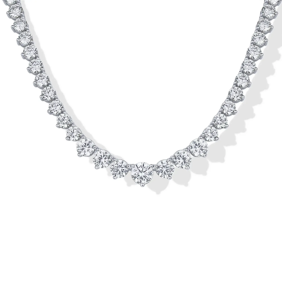Graduated Gradient CZ Gold Chain Bridal Statement Tennis Necklace