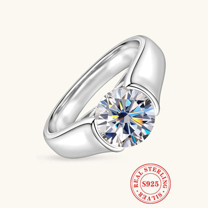 S925 Sterling Silver Synthetic Moissanite Ring