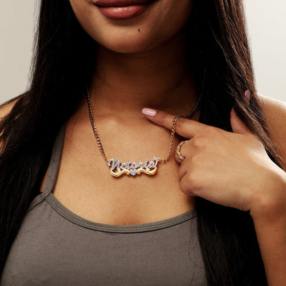 Double Plated Swiped Name Necklace