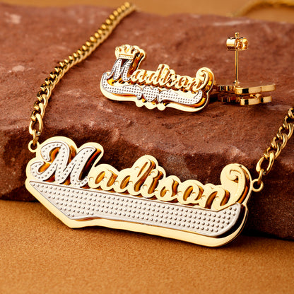 Double Plated Swiped Name Necklace