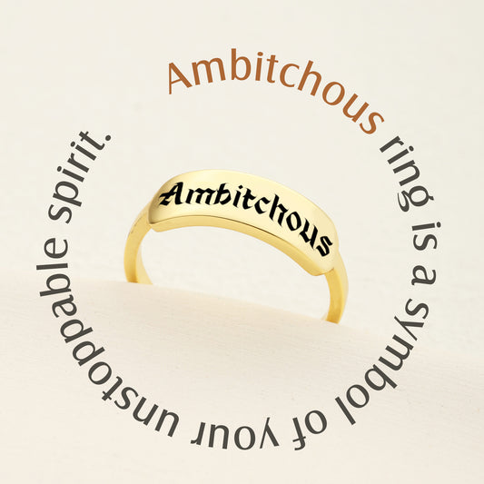 Ambitchous Dainty Bar Ring