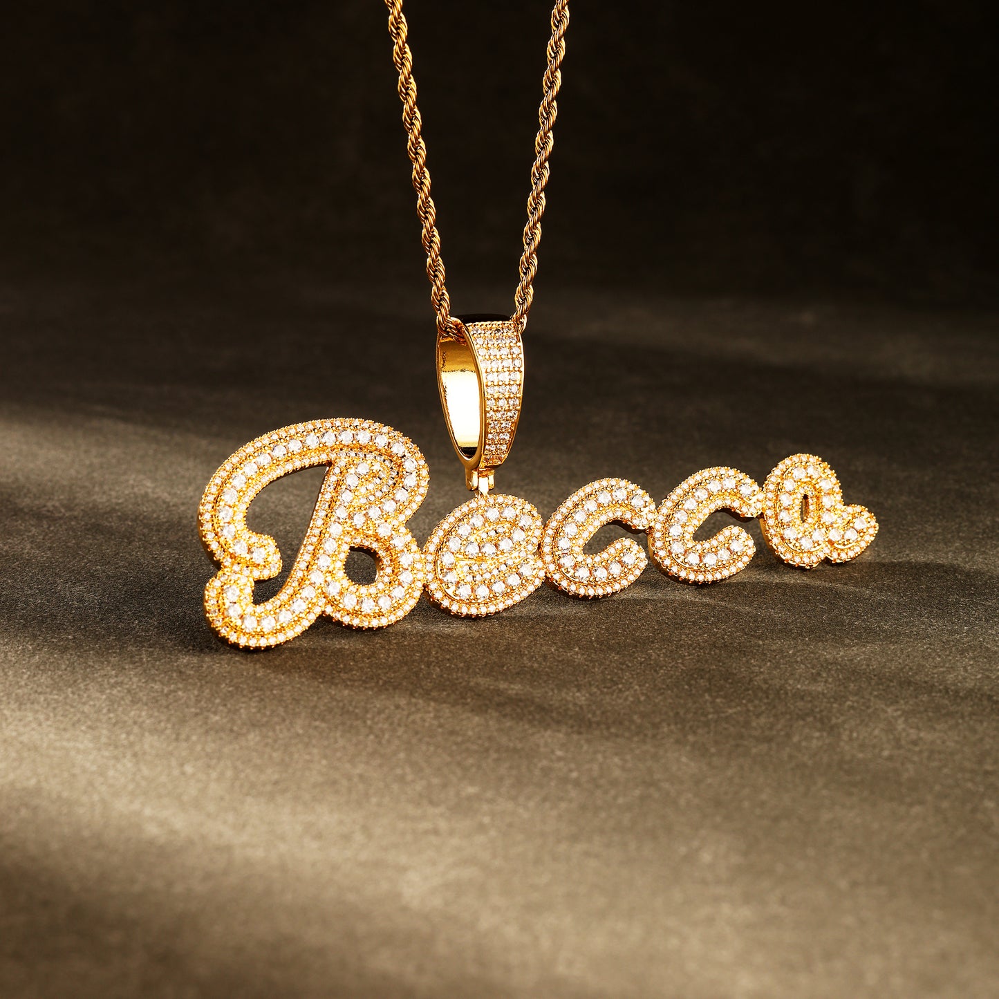 Custom Letter Pendant Necklace 18K Gold