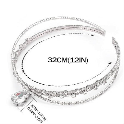 Silver Rhinestone Choker Necklace Dazzling Crystal Row Necklace Party & Evening Jewelry