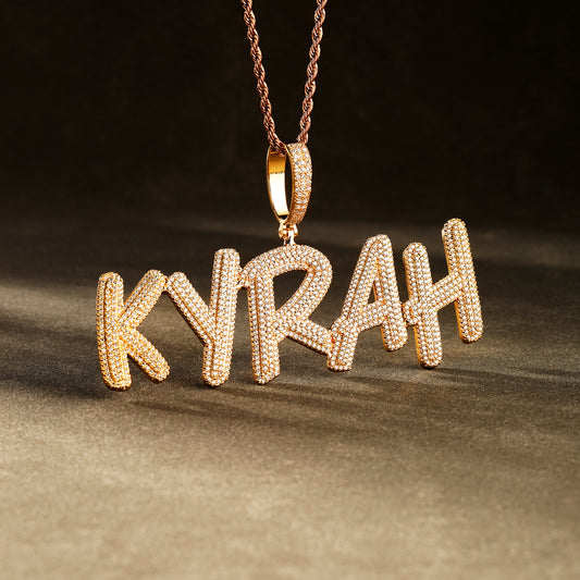 Custom Cursive Letter Name Necklace 18K Gold