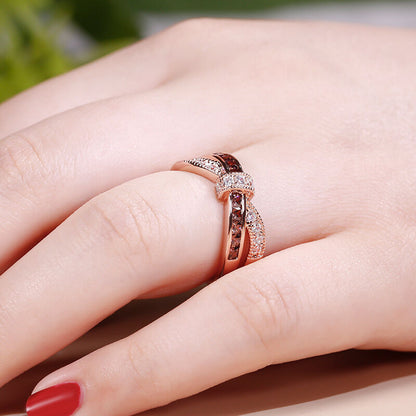 Crossover Sterling Silver Women's Band Ring