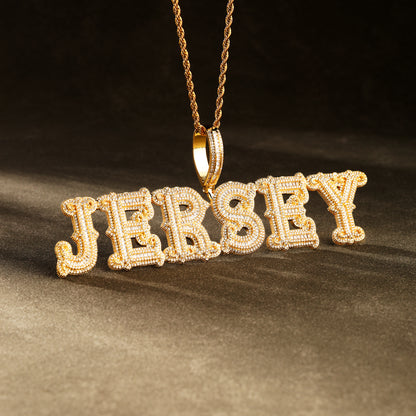 Custom Letter Pendant Necklace 18K Gold