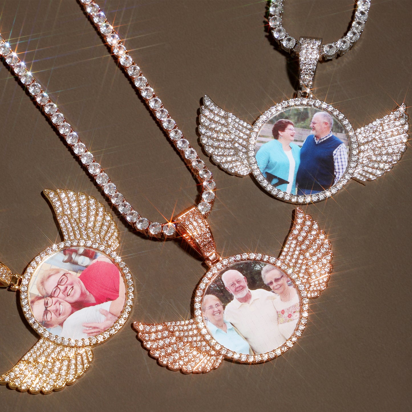 Iced Custom Wings Picture Pendant