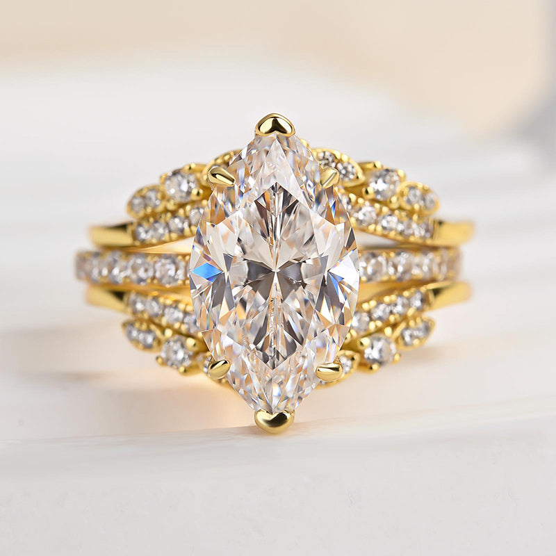 Beautifully Marquise Cut Insert Ring Set