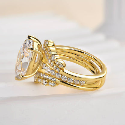 Beautifully Marquise Cut Insert Ring Set