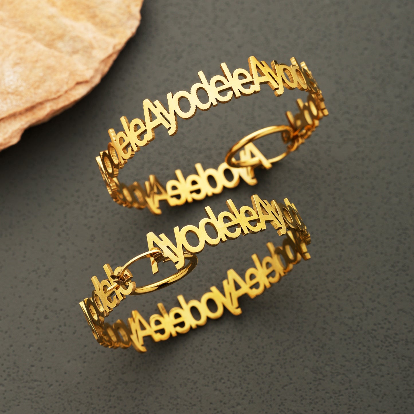 Alphabet Name Hoop Earrings