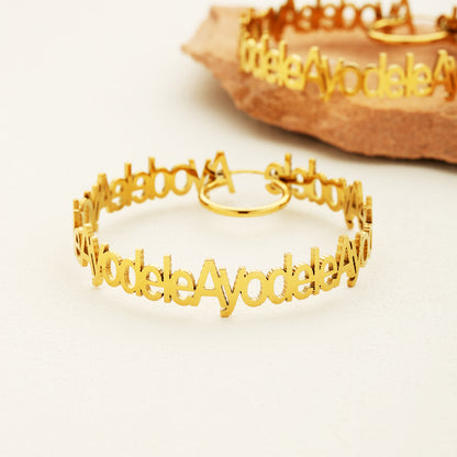 Alphabet Name Hoop Earrings