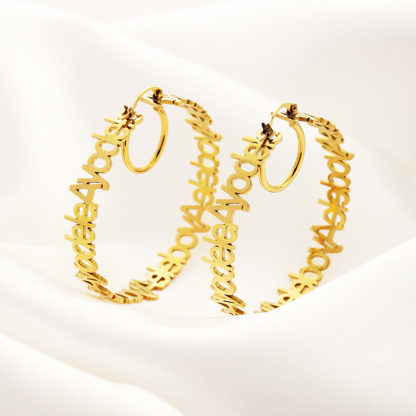 Alphabet Name Hoop Earrings