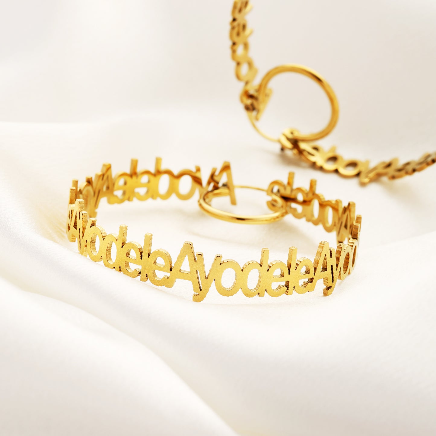 Alphabet Name Hoop Earrings