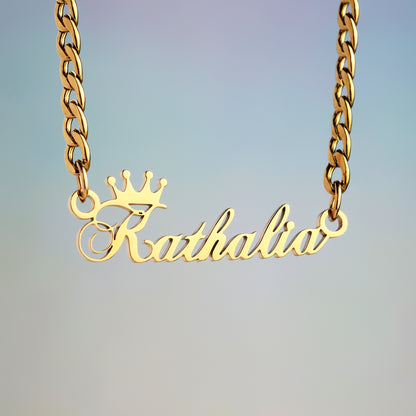 Personalized Crown Name Necklace