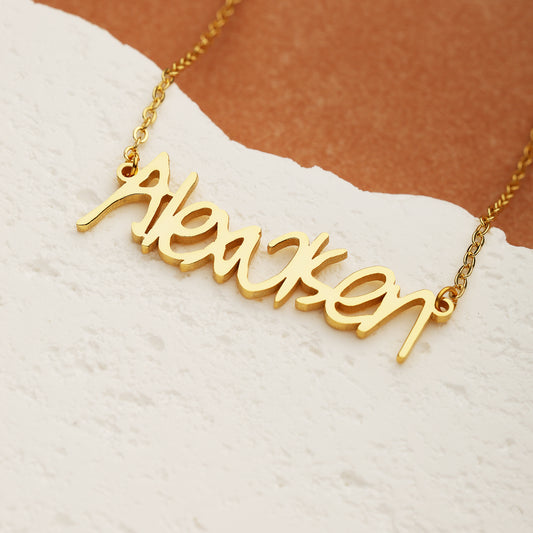 Personalized Gold Statement Name Necklace