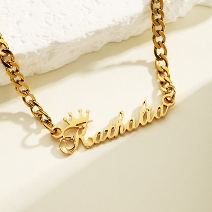 Personalized Crown Name Necklace