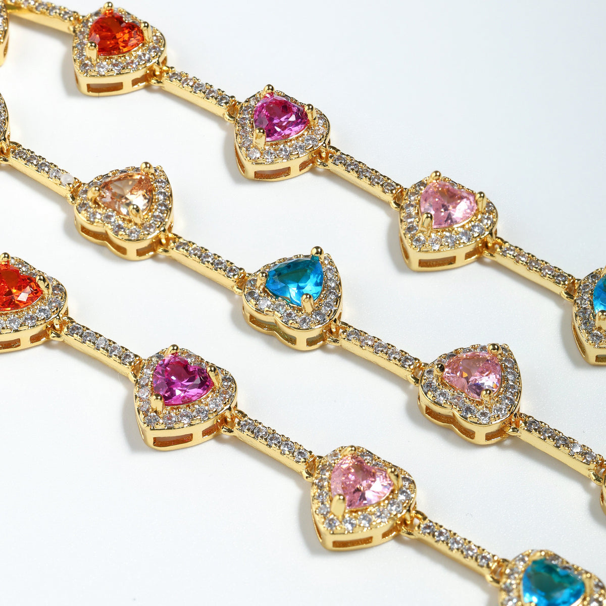Heart Shaped Colorful Synthetic Decorated Anklet