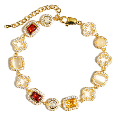 Iced Gemstone Set(Gemstone Necklace ＆ Bracelet)