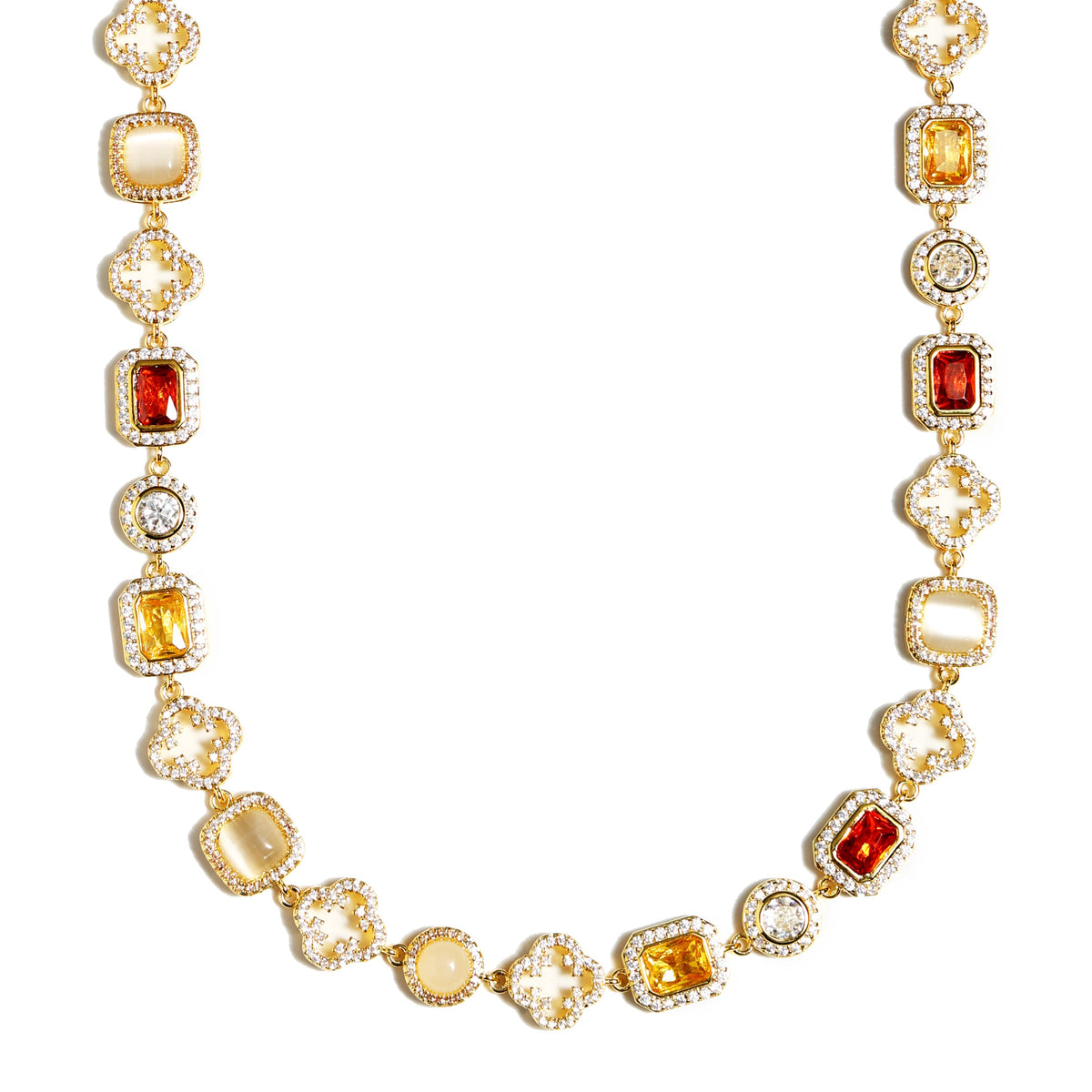 Iced Gemstone Set(Gemstone Necklace ＆ Bracelet)