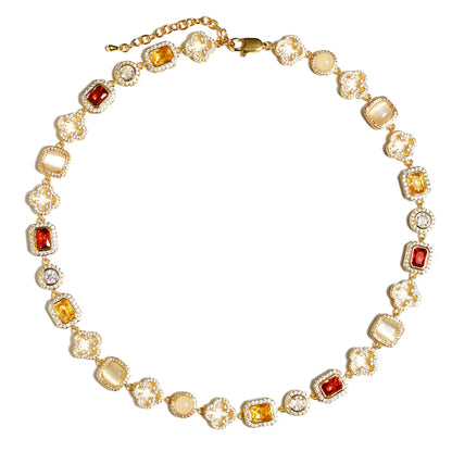 Iced Gemstone Set(Gemstone Necklace ＆ Bracelet)