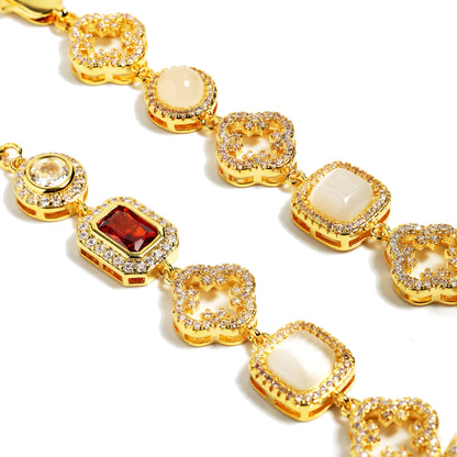 Iced Gemstone Set(Gemstone Necklace ＆ Bracelet)