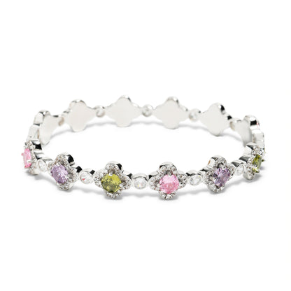 Multi Color CZ Motif Gemstone Bracelet