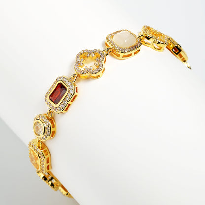 Iced Gemstone Set(Gemstone Necklace ＆ Bracelet)