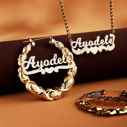 Vintage Braided Custom Name Jewelry Set