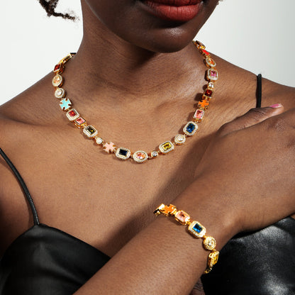 Gold Solstice Bundle (Gemstone Necklace＆ Bracelet)