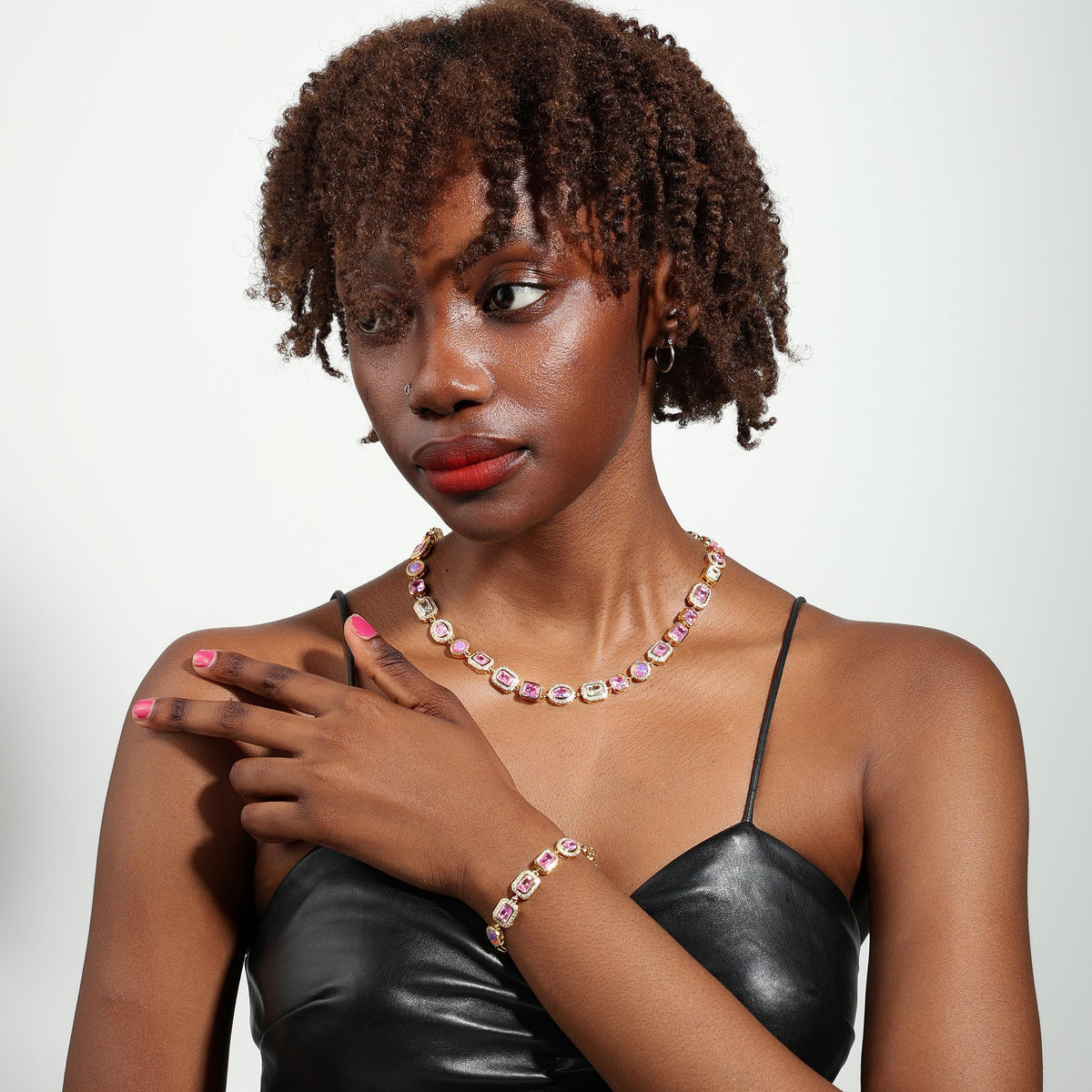 Amour Pink Solstice Gemstone Necklace