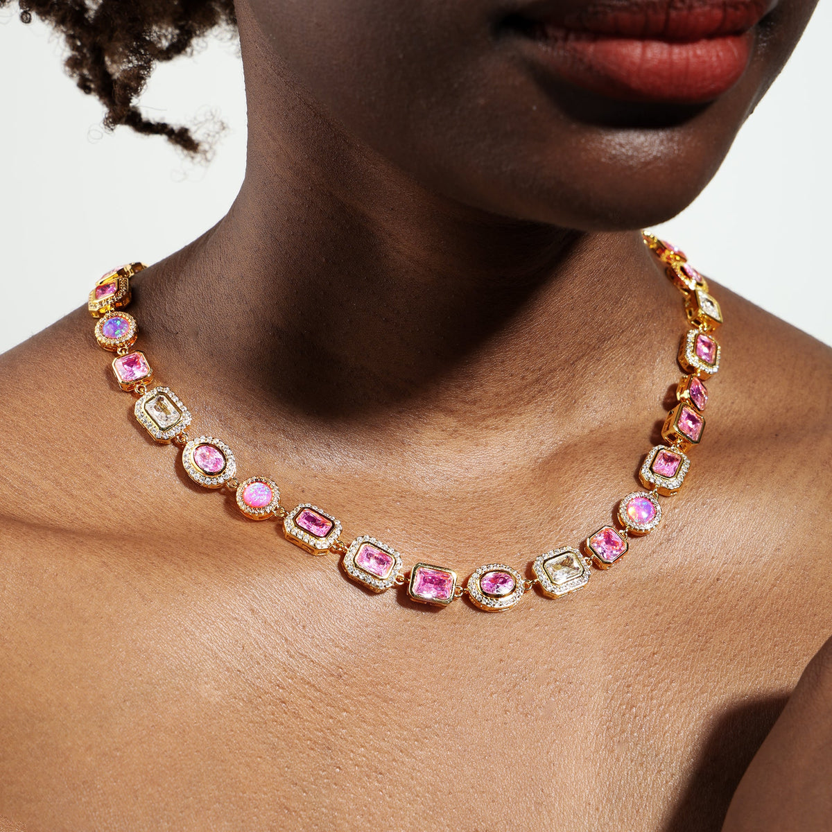 Amour Pink Solstice Gemstone Necklace