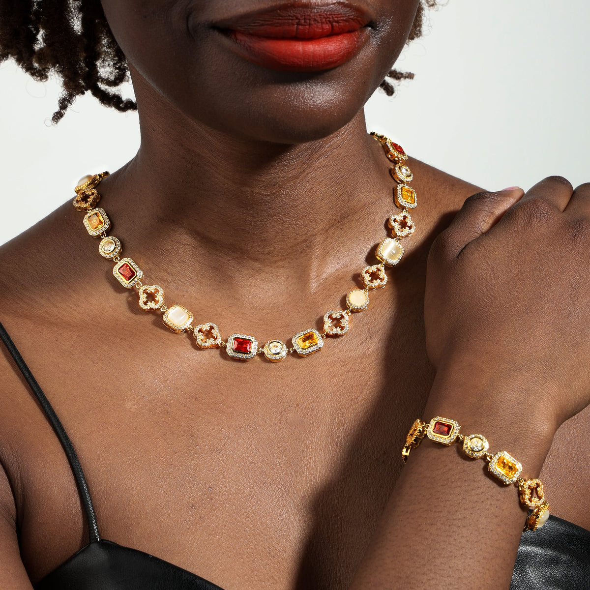 Iced Gemstone Necklace