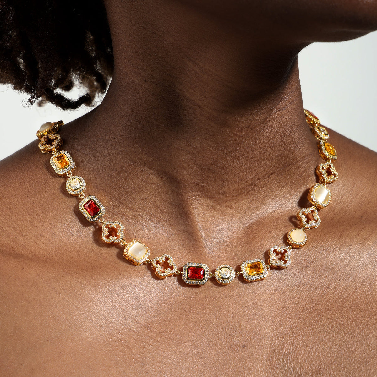 Iced Gemstone Necklace
