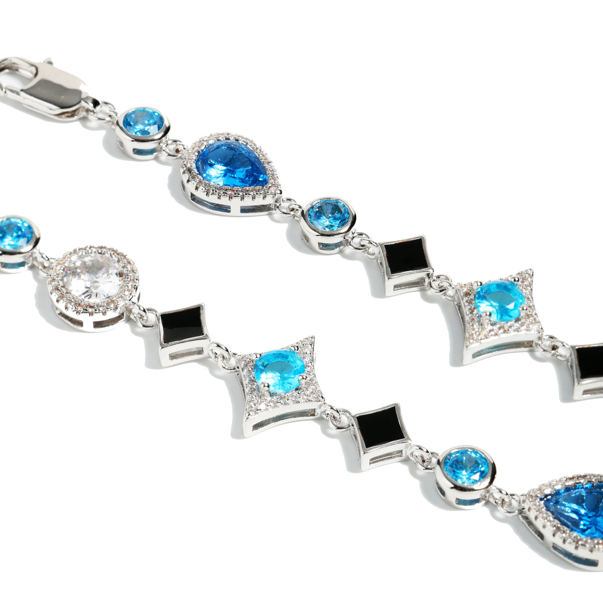 Star Motif Blue Multi Gemstone Bracelet